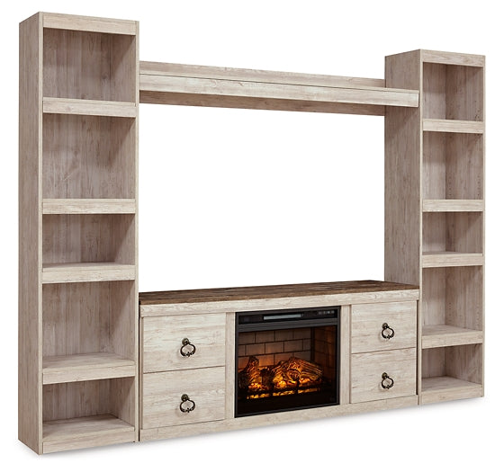 Ashley Express - Willowton 4-Piece Entertainment Center with Electric Fireplace