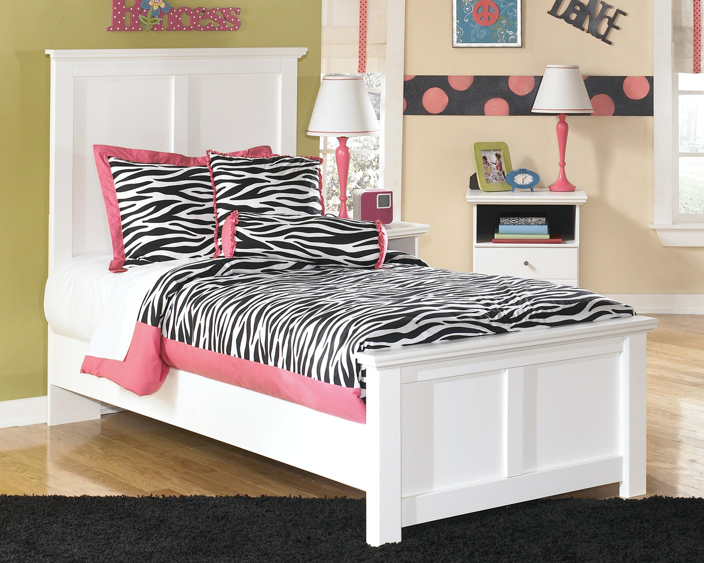Bostwick Shoals Twin Panel Bed with Mirrored Dresser and 2 Nightstands