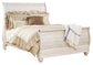 Willowton  Sleigh Bed With Mirrored Dresser, Chest And 2 Nightstands