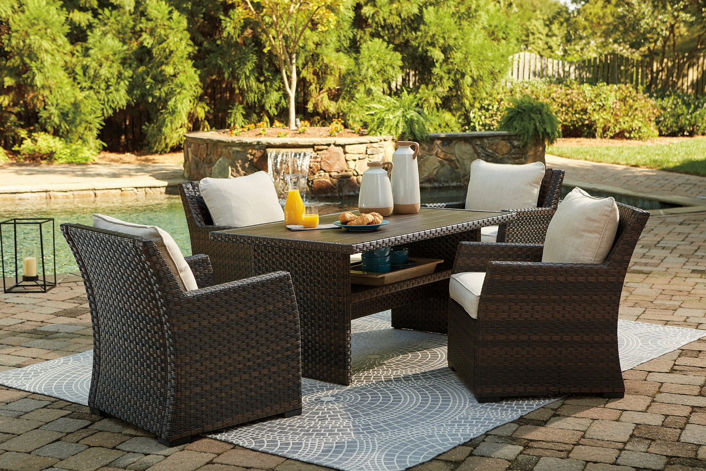 Ashley Express - Easy Isle Outdoor Dining Table and 4 Chairs