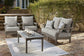 Ashley Express - Visola Outdoor Loveseat and 2 Lounge Chairs with Coffee Table