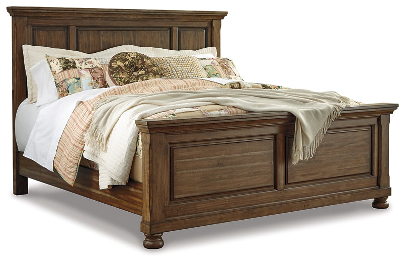 Flynnter  Panel Bed With Mirrored Dresser And Chest