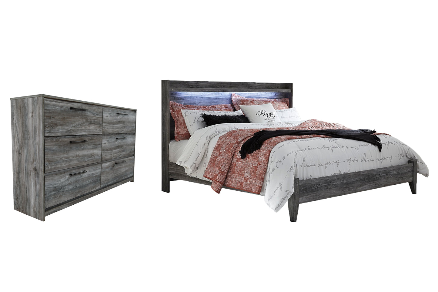 Baystorm King Panel Bed with Dresser