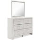 Altyra Queen Panel Bookcase Bed with Mirrored Dresser