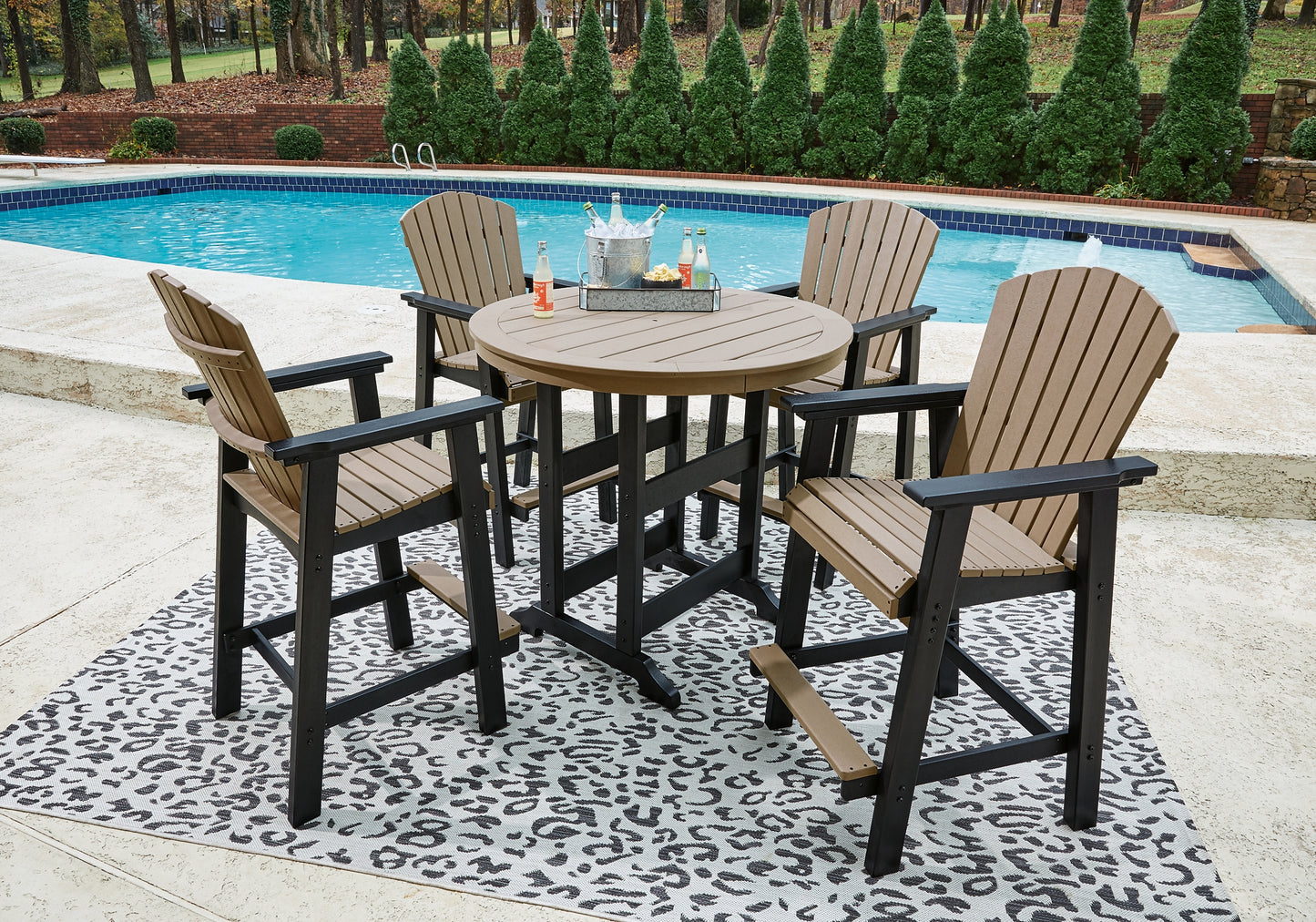 Ashley Express - Fairen Trail Outdoor Bar Table and 4 Barstools