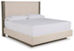 Anibecca California King Upholstered Bed with Mirrored Dresser, Chest and 2 Nightstands