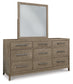 Chrestner Queen Panel Bed with Mirrored Dresser