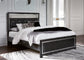Kaydell Queen Upholstered Panel Bed with Mirrored Dresser and 2 Nightstands