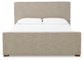 Dakmore King Upholstered Bed with Mirrored Dresser, Chest and 2 Nightstands